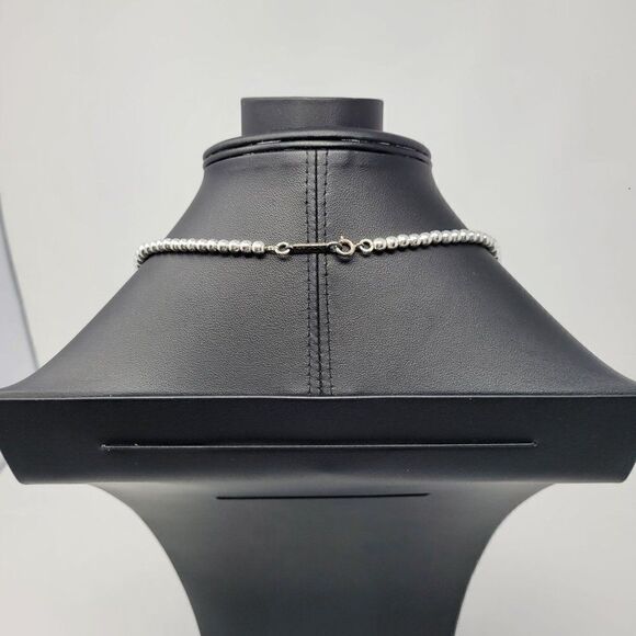 Vintage Signed Napier Graduated Silver Plated Beaded Matinee Necklace 25" Glam - Picture 6 of 10